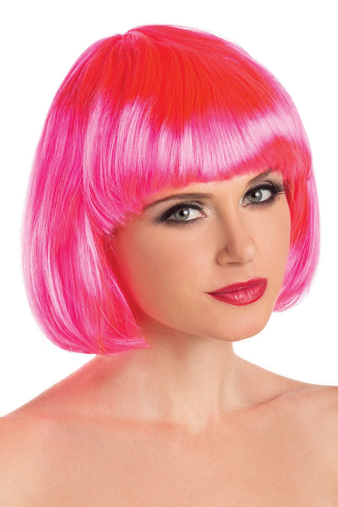 BW090HP Short Bob Wig Hot Pink