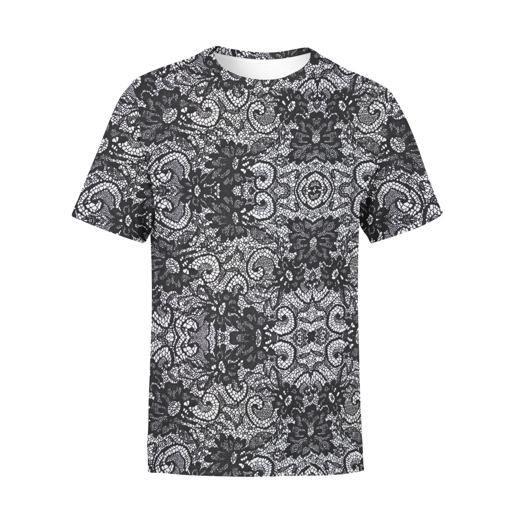 Men's Black Lace T-Shirt