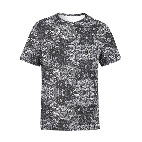 Men's Black Lace T-Shirt
