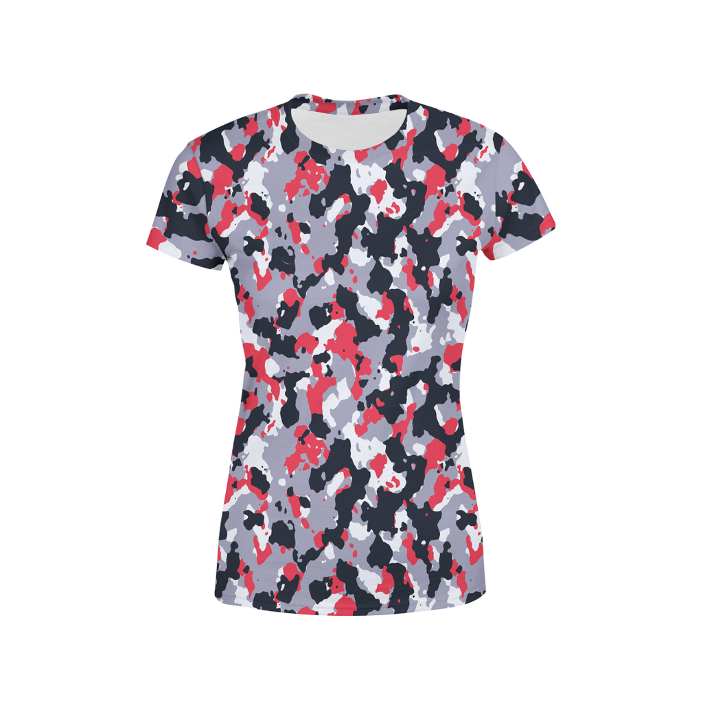 Women's Red White Camo T-Shirt