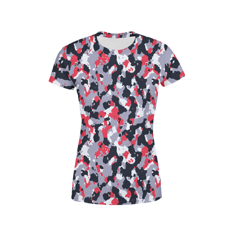 Women's Red White Camo T-Shirt