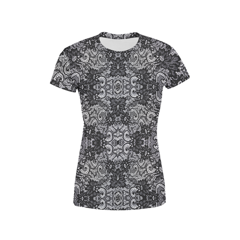 Women's Black Lace T-Shirt