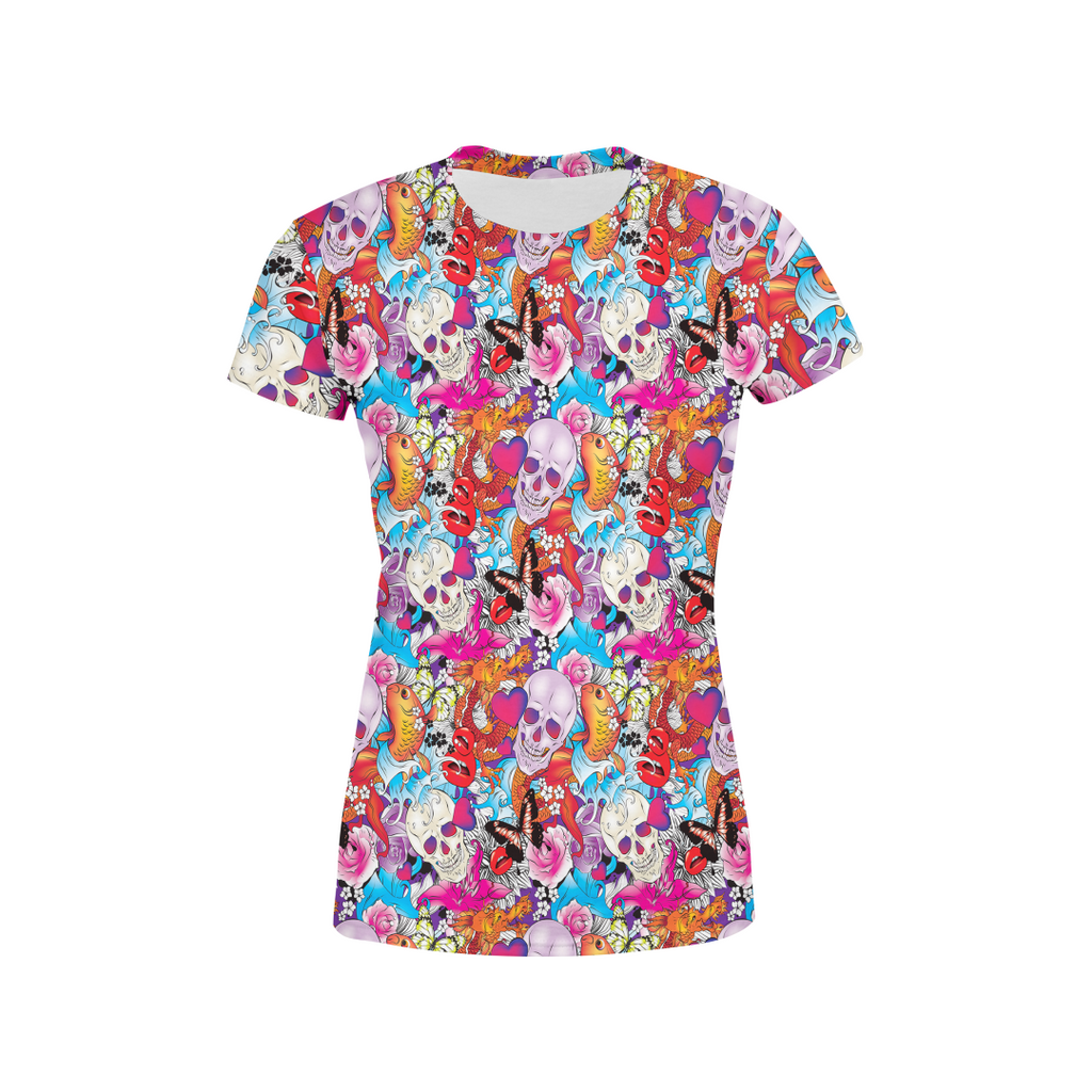 Women's Tattoo Skulls T-Shirt
