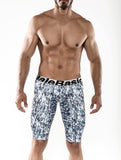Malebasics Men's Base Layer Performance Sport 9 Inches Short Boxer Brief Camo Large