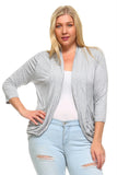 Women's Plus Size 3/4 Three Quarter Sheer Lace Cardigan