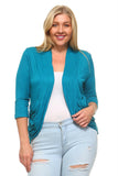 Women's Plus Size 3/4 Three Quarter Sheer Lace Cardigan