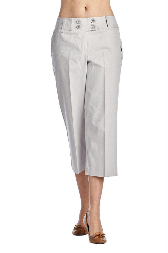 Larry Levine Front Button Stretch Capris