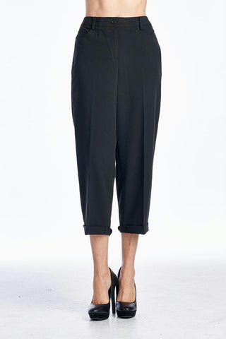 Women's Black Sleek & Slim Capris