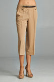 Larry Levine Stretch Capris with Belt