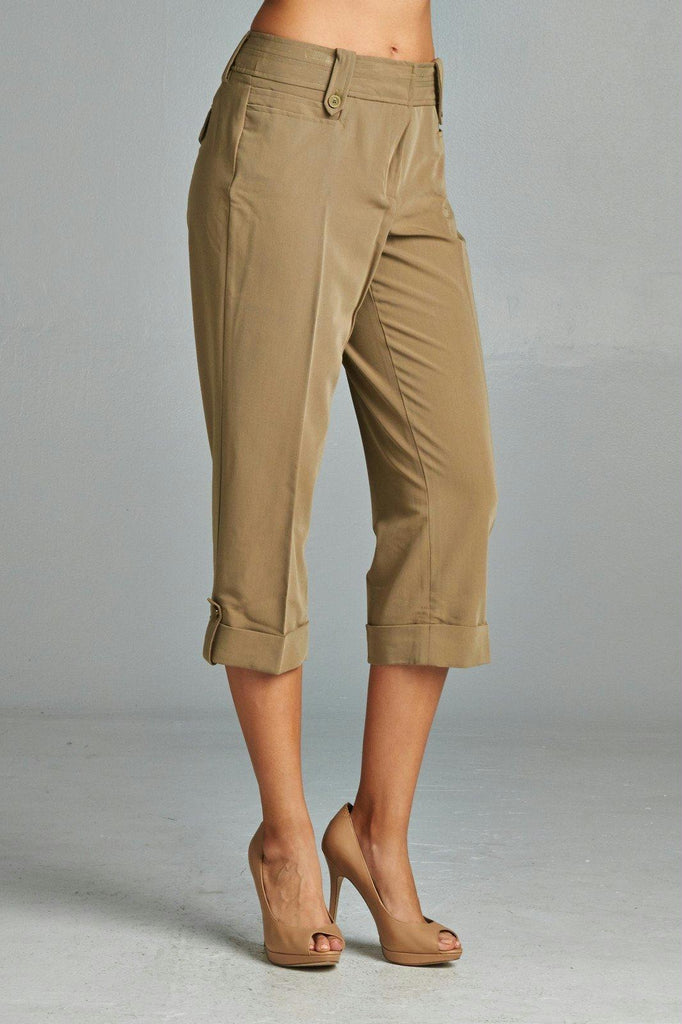 Women's Capris with Cuffed Hem