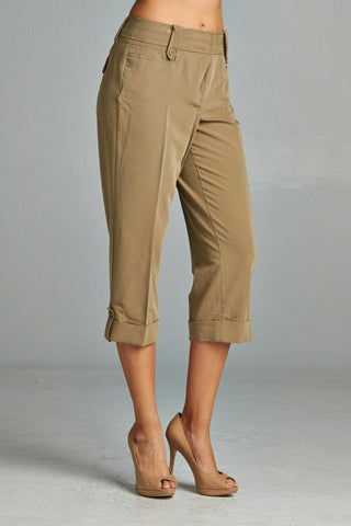 Women's Capris with Cuffed Hem