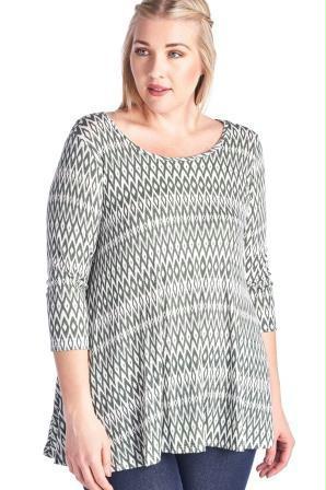 Women's Plus Size Printed Jersey Top